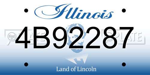 4B92287 Illinois License Plate