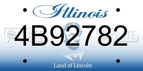 4B92782 Illinois License Plate