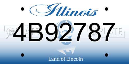 4B92787 Illinois License Plate
