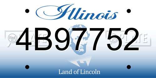 4B97752 Illinois License Plate