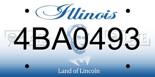 4BA0493 Illinois License Plate
