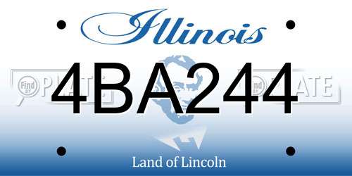 4BA244 Illinois License Plate