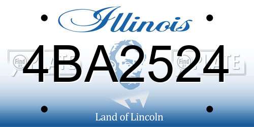 4BA2524 Illinois License Plate