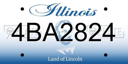 4BA2824 Illinois License Plate