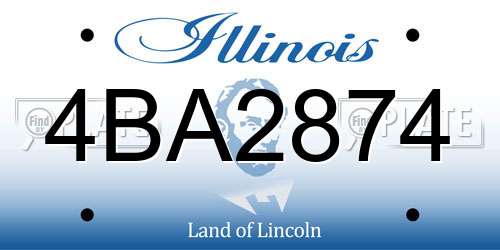 4BA2874 Illinois License Plate