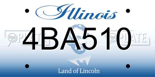 4BA510 Illinois License Plate
