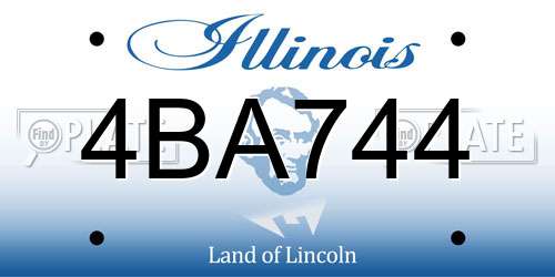 4BA744 Illinois License Plate