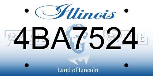 4BA7524 Illinois License Plate