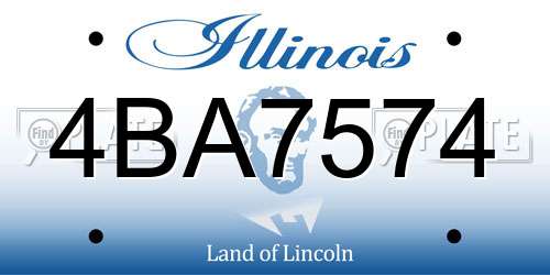 4BA7574 Illinois License Plate