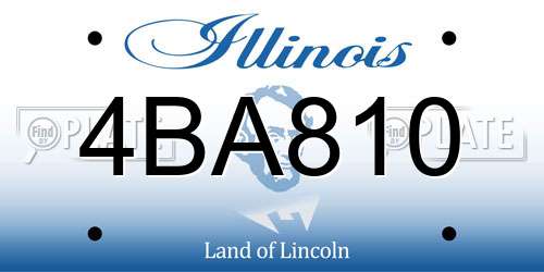 4BA810 Illinois License Plate