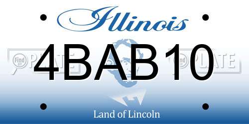 4BAB10 Illinois License Plate
