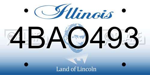 4BAO493 Illinois License Plate
