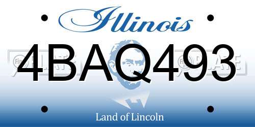 4BAQ493 Illinois License Plate