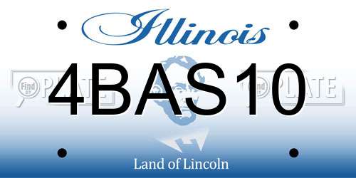 4BAS10 Illinois License Plate
