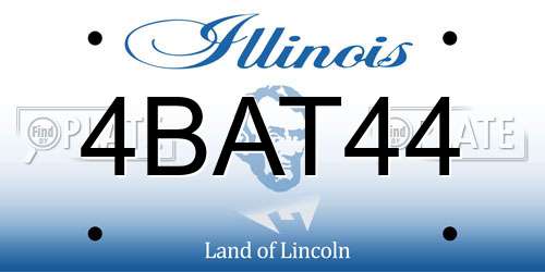 4BAT44 Illinois License Plate