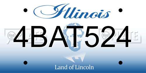 4BAT524 Illinois License Plate