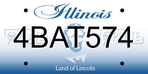 4BAT574 Illinois License Plate