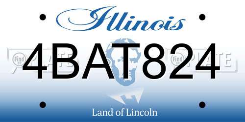 4BAT824 Illinois License Plate