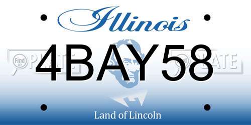 4BAY58 Illinois License Plate