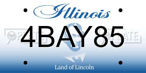 4BAY85 Illinois License Plate