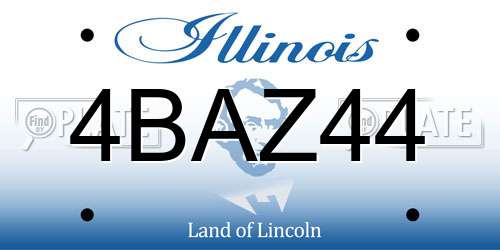 4BAZ44 Illinois License Plate