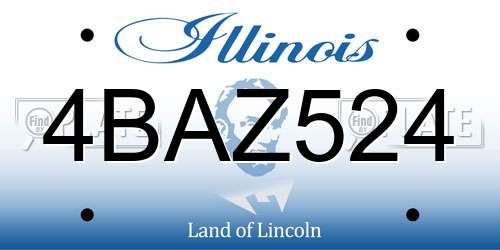 4BAZ524 Illinois License Plate