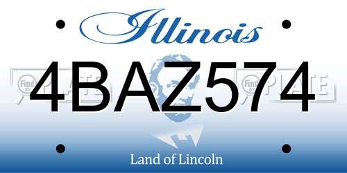 4BAZ574 Illinois License Plate