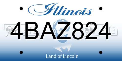 4BAZ824 Illinois License Plate