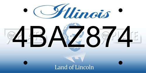4BAZ874 Illinois License Plate