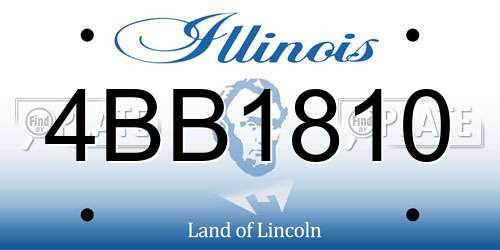 4BB1810 Illinois License Plate