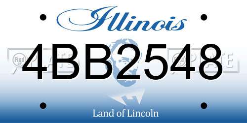 4BB2548 Illinois License Plate