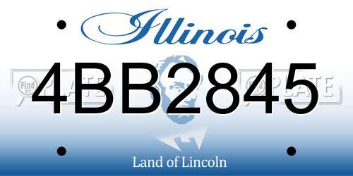 4BB2845 Illinois License Plate