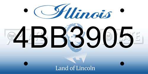 4BB3905 Illinois License Plate