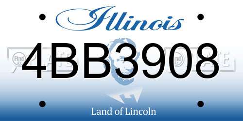 4BB3908 Illinois License Plate