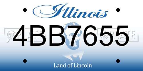 4BB7655 Illinois License Plate