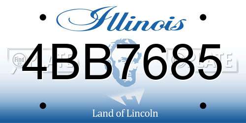 4BB7685 Illinois License Plate