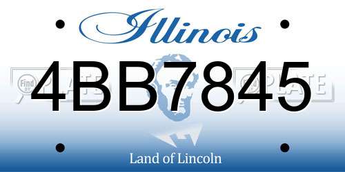 4BB7845 Illinois License Plate