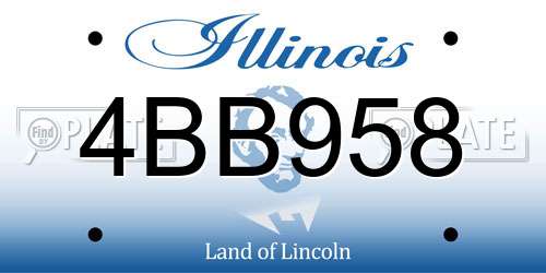 4BB958 Illinois License Plate
