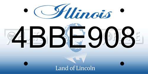 4BBE908 Illinois License Plate