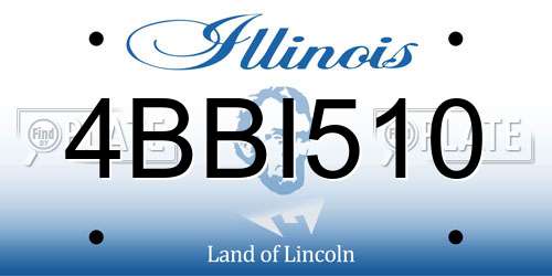 4BBI510 Illinois License Plate