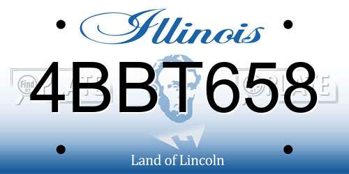4BBT658 Illinois License Plate