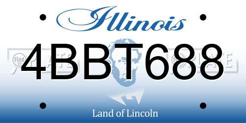 4BBT688 Illinois License Plate