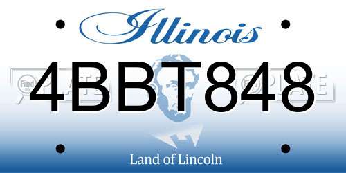 4BBT848 Illinois License Plate