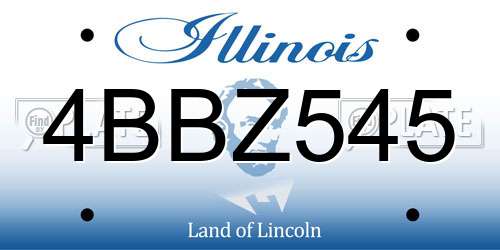 4BBZ545 Illinois License Plate
