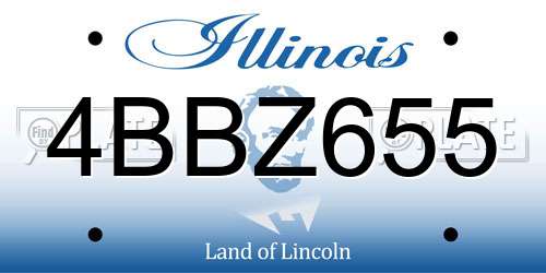 4BBZ655 Illinois License Plate