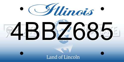 4BBZ685 Illinois License Plate