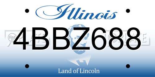 4BBZ688 Illinois License Plate