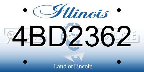 4BD2362 Illinois License Plate
