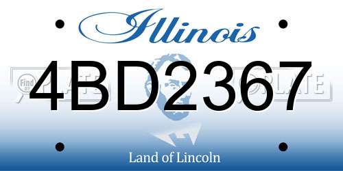 4BD2367 Illinois License Plate