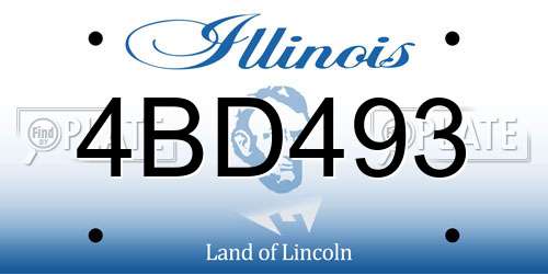 4BD493 Illinois License Plate
